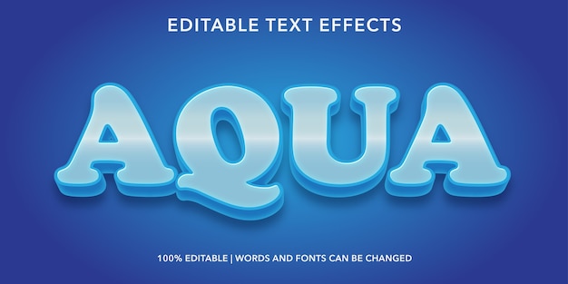 Efekt Tekstowy Edytowalny W Stylu Aqua 3d