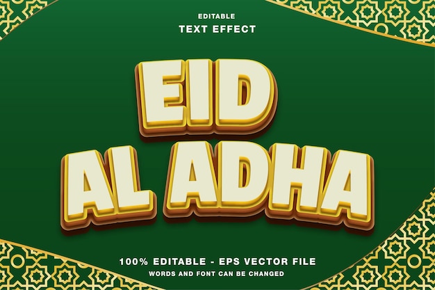 Efekt Tekstowy Eid Al Adha Z Tłem Wzoru