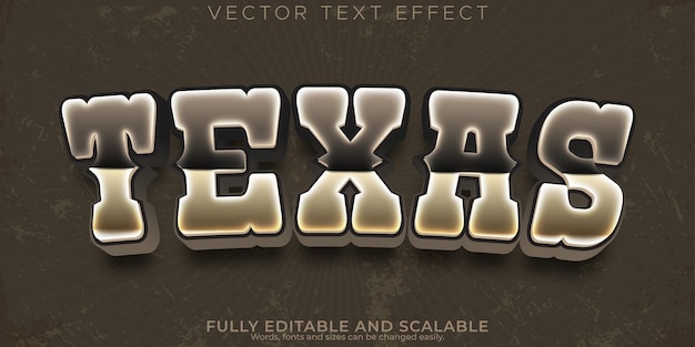 Efekt Tekstowy Kowboja Edytowalny W Teksasie I Styl Tekstu Dzikiego Zachodu