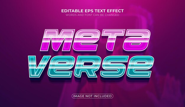 Efekt tekstowy metaverse w stylu 3d