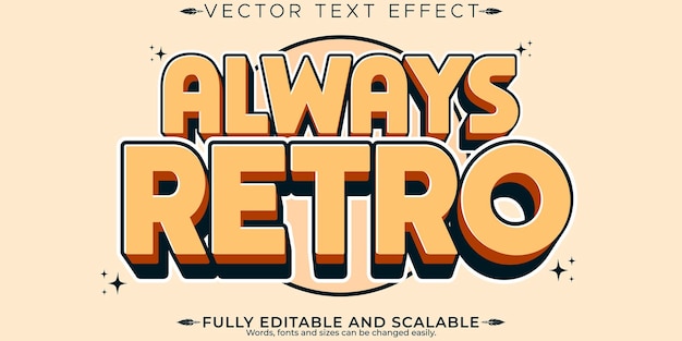 Efekt tekstowy naklejki retro edytowalny styl tekstu z lat 70. i 80