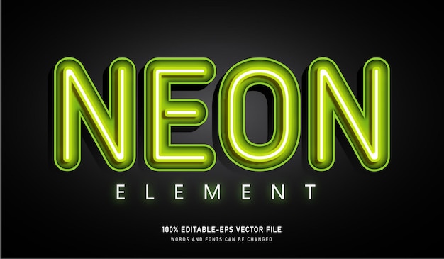 Efekt Tekstowy Neon Element Edytowalna Czcionka