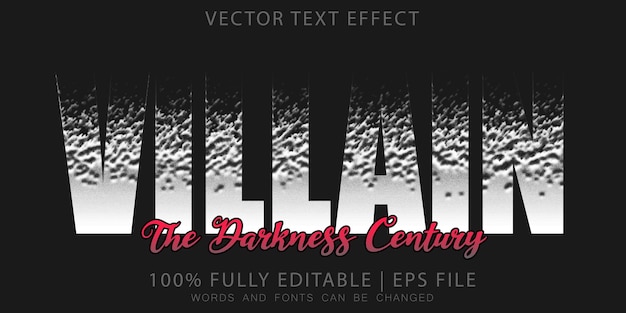 Plik wektorowy efekt tekstowy premium w filmie villain heroes