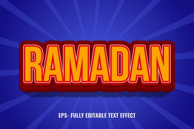 Efekt tekstowy Ramadan z niebieskim tłem