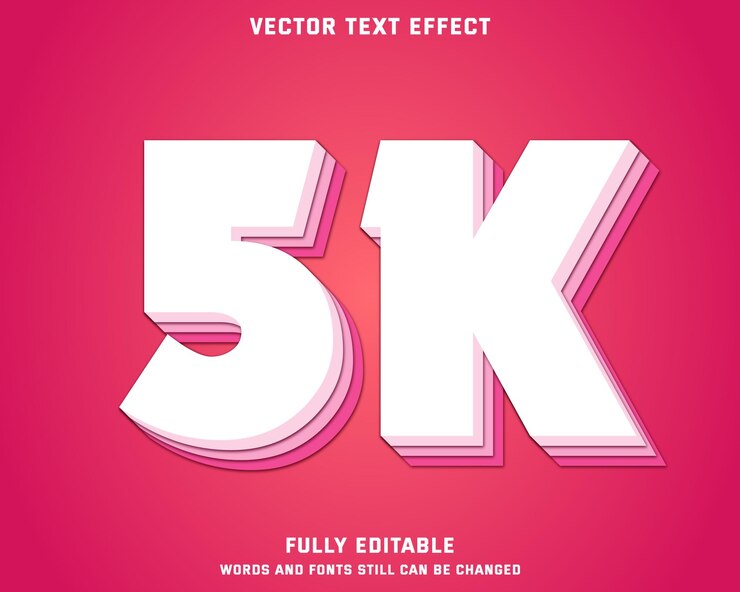 Efekt tekstowy renderowania 3d 5k