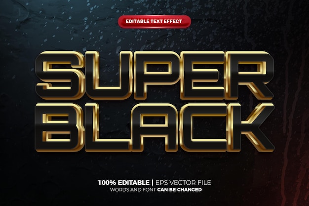 Efekt Tekstowy Super Esport Black Gold 3d