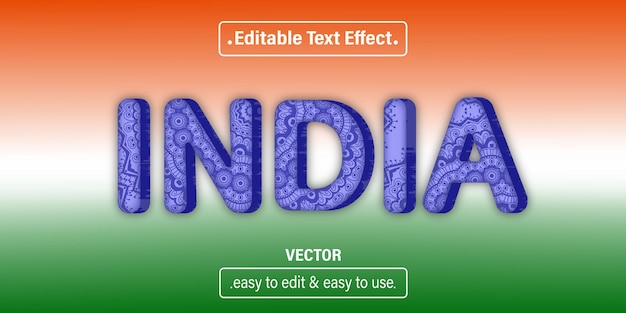 Efekt Tekstowy W Indiach, Edytowalny Styl Tekstu