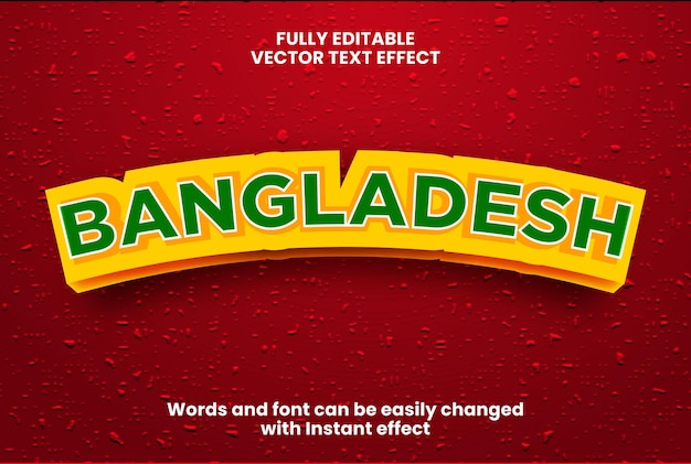 Plik wektorowy efekt tekstowy w stylu bangladeszu 3d