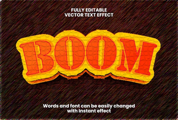 Plik wektorowy efekt tekstowy w stylu boom 3d