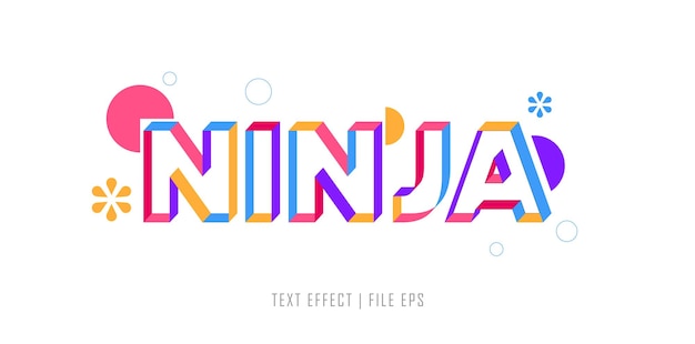 efekt tekstowy wektor styl pisma i tekst tekstu ninja