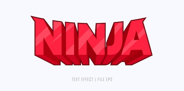 efekt tekstowy wektor styl pisma i tekst tekstu ninja