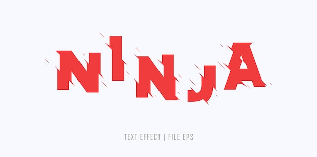 efekt tekstowy wektor styl pisma i tekst tekstu ninja