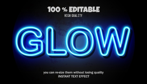 Efekt tekstowy wektorowego neonu