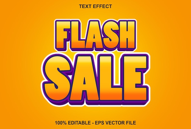 Efekt tekstowy wyprzedaży Flash z pomarańczowym kolorem do promocji
