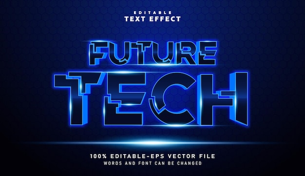 Plik wektorowy efekt tekstu 3d future tech efekt tekstu edytowalnego