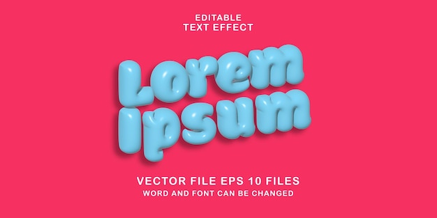 Efekt tekstu 3d inflate lorem ipsum
