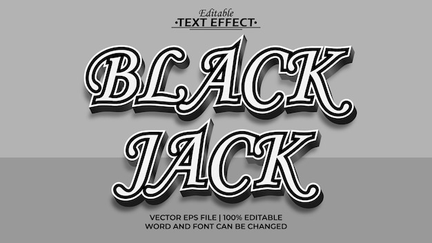 Plik wektorowy efekt tekstu black jack