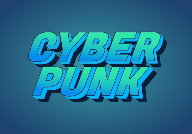 Efekt tekstu cyberpunk w odważnych czcionkach w stylu 3D