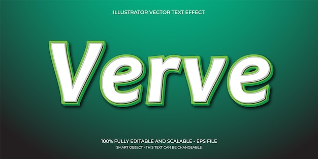 Efekt tekstu edytowalnego 3D Verve Bold z zielonym stylem warstwowym