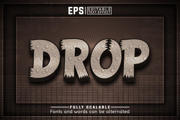 Efekt tekstu edytowalnego DROP 3d