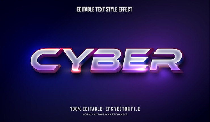 Wektor efekt tekstu edytowalnego futurystyczny błyszczący kolor efekt stylu tekstu