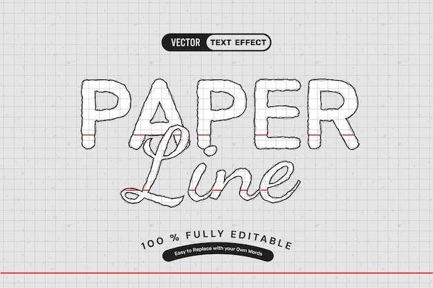Efekt tekstu edytowalnego Graph Paper Line