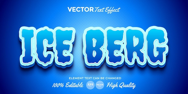 Efekt tekstu edytowalnego Ice Berg
