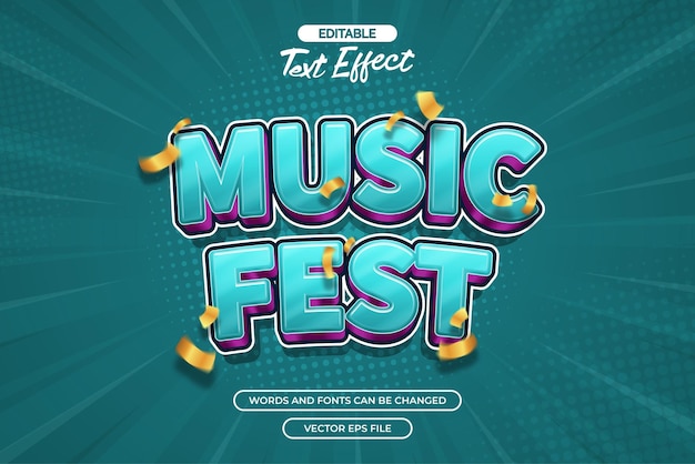 Efekt tekstu edytowalnego muzycznego festiwalu