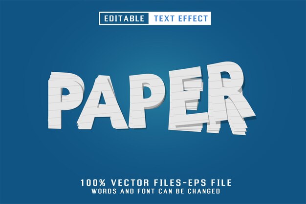 Plik wektorowy efekt tekstu edytowalnego na papierze