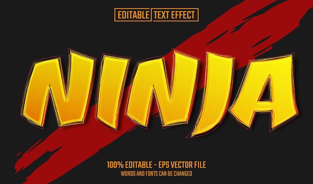 efekt tekstu edytowalnego ninja