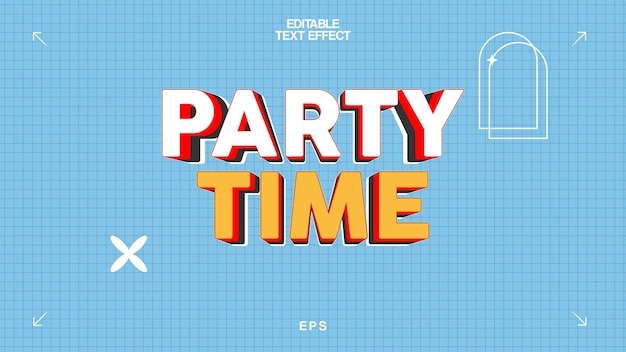 Efekt tekstu edytowalnego Party Time