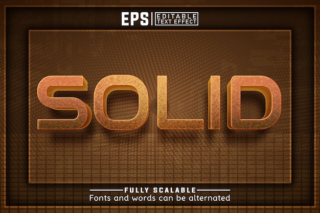 Efekt tekstu edytowalnego SOLID 3d