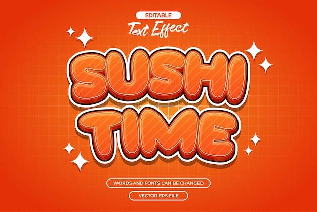 Efekt tekstu edytowalnego Sushi