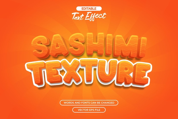 Efekt tekstu edytowalnego tekst Sashimi