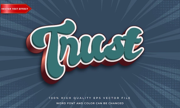 Efekt tekstu edytowalnego Trust 3D