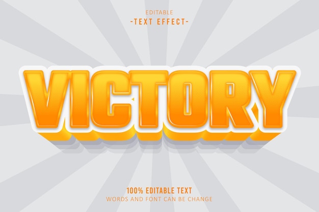 Efekt tekstu edytowalnego Victory w stylu kreskówki 3D