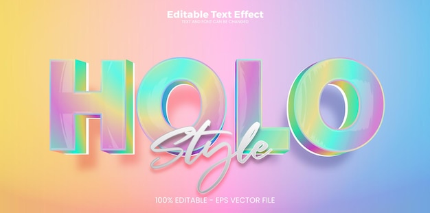 Efekt tekstu edytowalnego w stylu Holo Style w nowoczesnym stylu trendowym