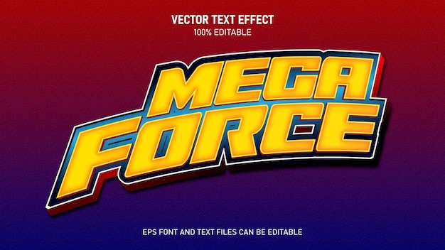 Efekt tekstu edytowalnego w stylu Mega Force 3D