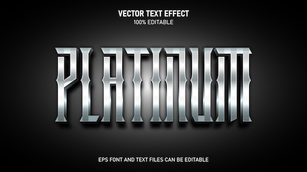 Efekt tekstu edytowalnego w stylu Platinum 3D