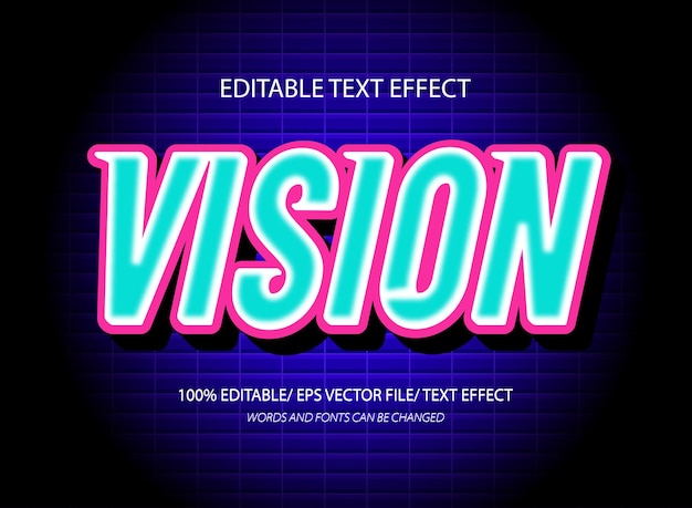 Efekt tekstu edytowalnego w stylu Vision 3d