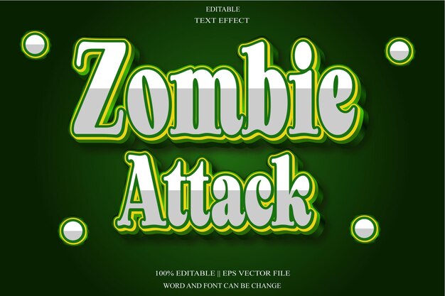 Efekt tekstu edytowalnego Zombie Attack