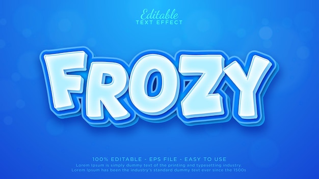 Efekt tekstu edytowalny zimny motyw styl tekstu Frost