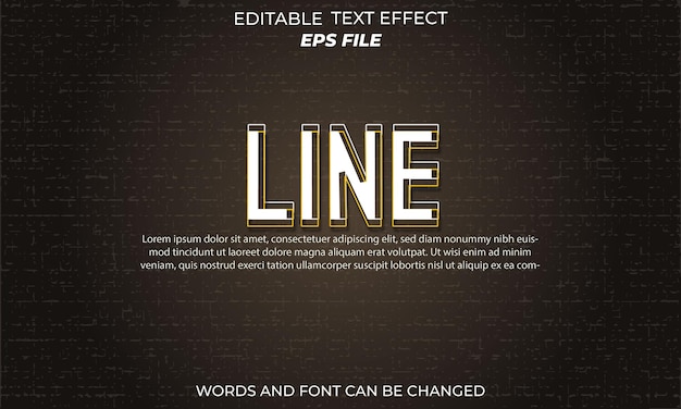 Efekt Tekstu Linii Czcionka Edytowalna Typografia Tekst 3d