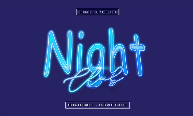 Efekt tekstu nocnego klubu edytowalny