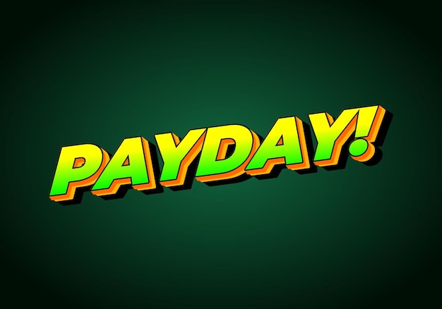 Efekt tekstu Payday 3D dla reklam cyfrowych lub drukowanych