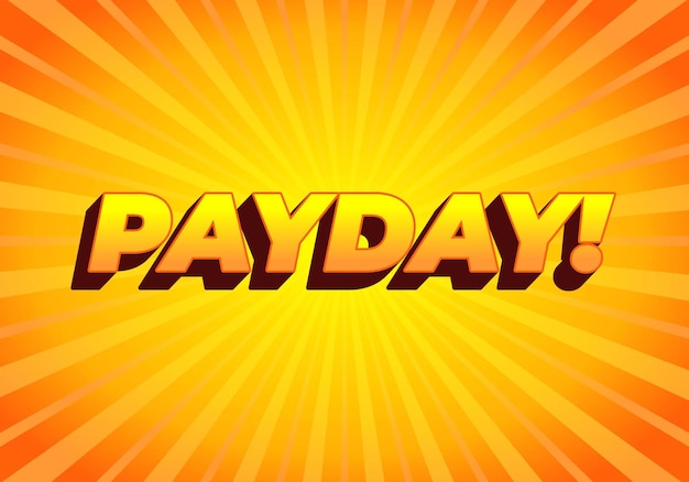 Efekt tekstu Payday 3D dla reklam cyfrowych lub drukowanych