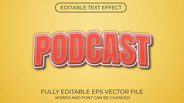 Plik wektorowy efekt tekstu podcastu