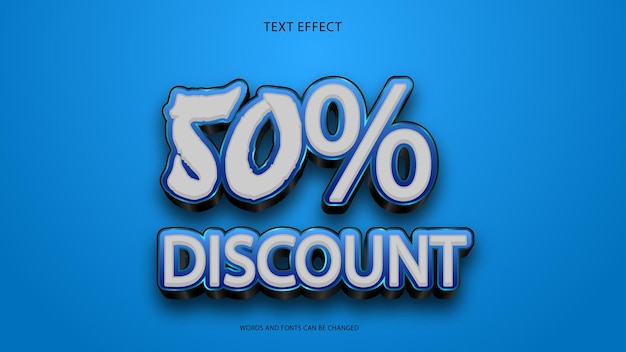 Efekt tekstu promocyjnego zniżki edytowalnego efekt tekstu 3D