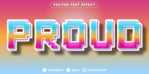 Efekt tekstu Retrud z kolorowym gradientem i edytowalną typografią wektorową 3D na pastelowym tle