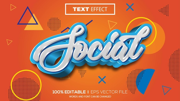 Efekt Tekstu Społecznościowego 3d Edytowalny Efekt Tekstowy